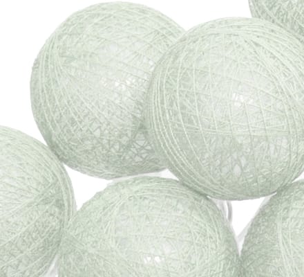 Atmosphera Lichtslinger - 10 verlichte balletjes/bollen - lichtgroen - 165 cm - batterijen