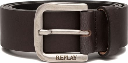 REPLAY Leren Riem Belt W100 Black Brown Donkerbruin