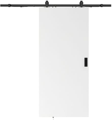 Vente-unique Schuifdeur met wandbevestiging - H205 x L93 cm - Mdf + Pvc - Wit - VARIN II