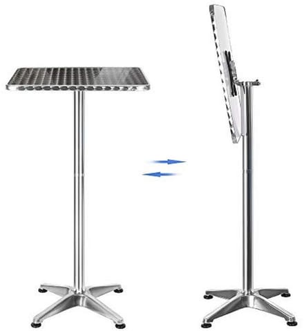 Bartafel Vierkant - Bistrotafel Opklapbaar - Eetruimte Verfraaien - Inklapbaar Dienblad - 70-110 cm Hoogte - Marrón