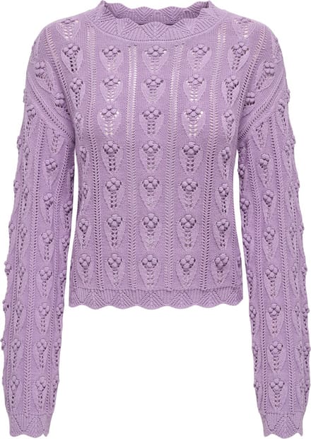 Jacqueline de Yong Trui Jdymarie L/s O-neck Dot Pullover Kn 15343843 Sheer Lilac Dames Maat - S