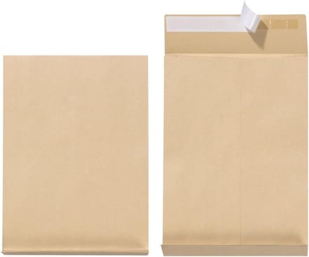Vouwtas B5 Zelfklevend 3 cm vouw 250 stuks - Zonder venster B4 4 cm Falte 100 Stuk