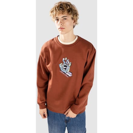 Santa Cruz Screaming Scratched Hand Strip Sweater bruin