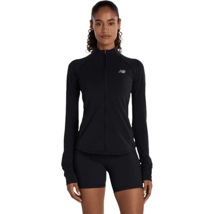 New Balance Harmony Full Zip Hoodies Dames - Zwart - Maat M - Poly Jersey
