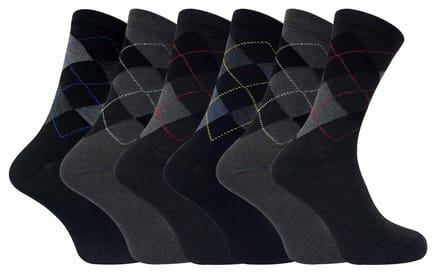 6 paar heren formele gemusterde gekleurde katoenen sokken