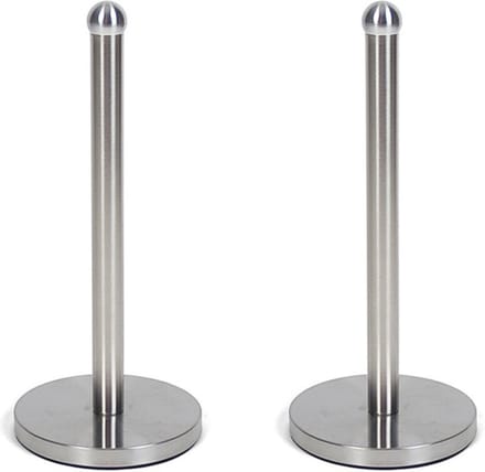Gerim - 2x Keukenrollen houder rvs zilver kleurig 34 cm - luxe model