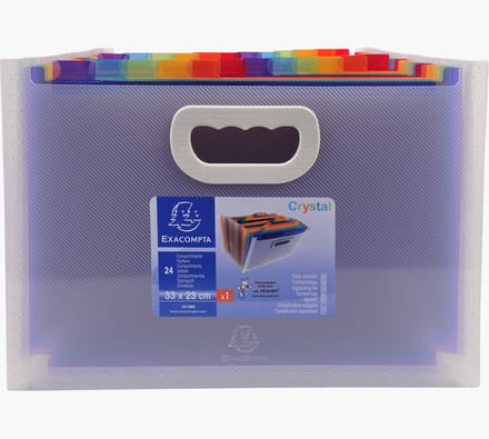 Exacompta Crystal PP Sorteermap met handvat 24 indelingen - Transparant - 55198E