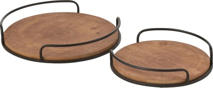J-Line plateau - ijzer - zwart - 2 stuks
