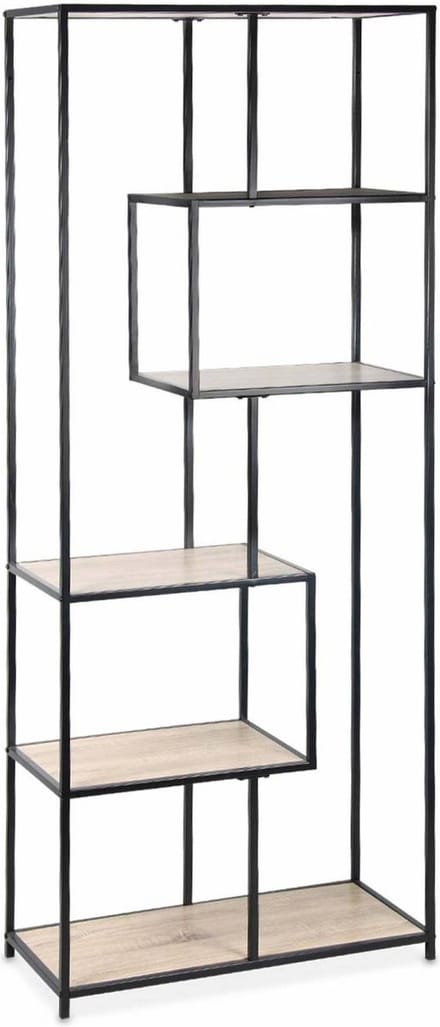 sweeek - Open wandkast metaal asymmetrisch 6 vakken 77cm - loft