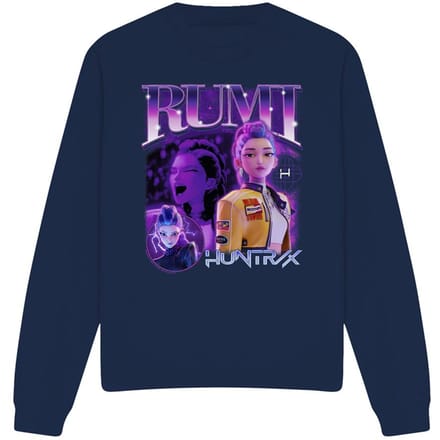 K-Pop Demon Hunters Unisex volwassen Huntr/X Rumi Bootleg Sweatshirt (Marine)