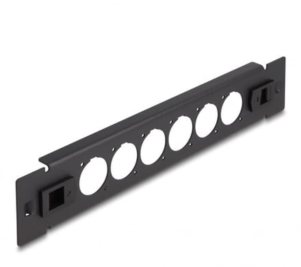 Delock 10 inch patch panel | voor 6 D-type modules | 1U | toolfree | zwart