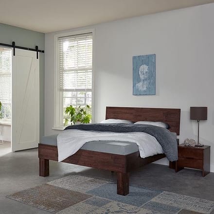 Bed Box Wonen Massief beuken houten bed Lovesch Basic 140x200 cm Natuur gelakt