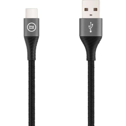 BlueBuilt Usb A naar Usb C Kabel 3m Nylon Zwart