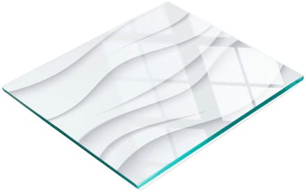 Gehard multifunctioneel decoratief bord van glas met abstract golfpatroon, 60x52 cm