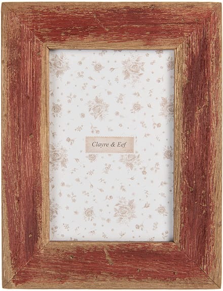 Clayre & Eef Fotolijst 10x15 cm Bruin Rood Hout