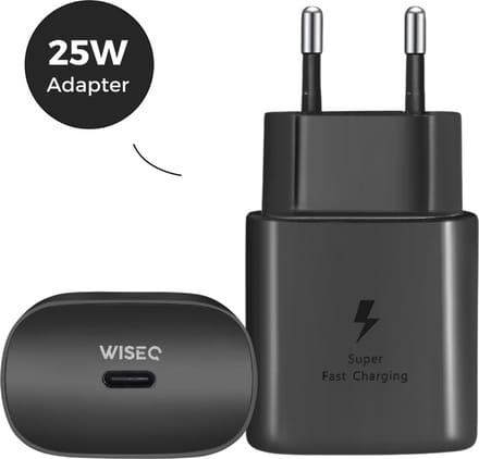 WISEQ USB-C Adapter 25W – Snelle Oplader – Geschikt voor Samsung, Apple & Huawei
