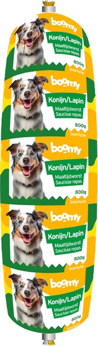 Boomy - Maaltijdworst - Hondenworst - Vers vlees - Konijn - 4 x 800g