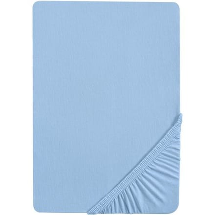 BIBERNA Jersey hoeslaken (Ijsblauw, 90-100 x 200 cm)