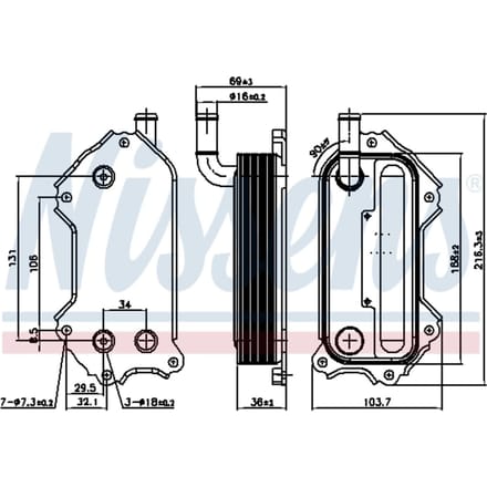 Olie radiator, motorolie NISSENS 91117