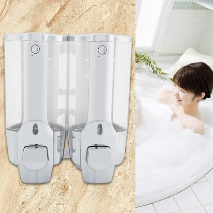 350   700ml  Wall mounted Foam Soap Lotion Dispenser (Dual Outlet 700ml) white