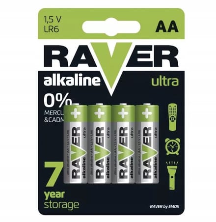 Raver Alkaline Batterijen AA - Penlite LR6 - 1.5V - Blister van 4 stuks
