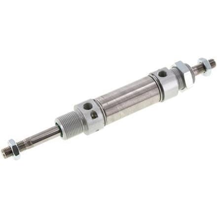 ISO 6432 Ronde Dubbelwerkende Cilinder 25-25mm - Magnetisch - Demping - Buitendraad - Dubbele Zuigerstang