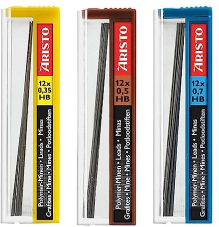 College FLP 3-delige set - Vullingen 0,35/0,5/0,7 mm, Hardheidsgraad HB, Inclusief Reservevullingen