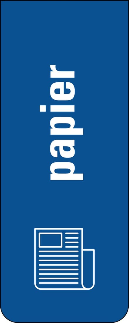 Papier afval bord - kunststof - 160 x 65 mm
