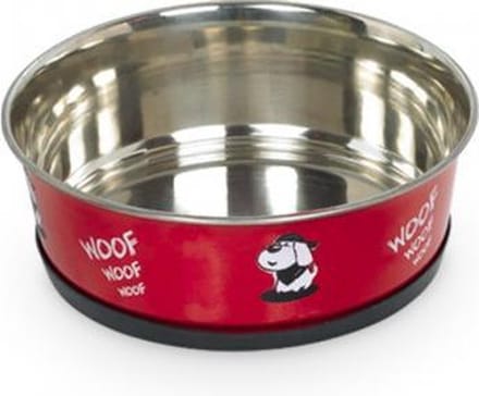 Nobby eetbak heavy bowl met antislip 16 cm -  rood