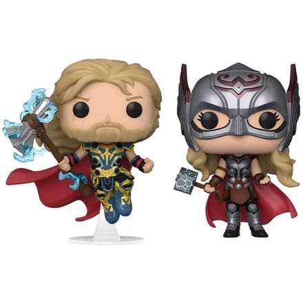 Funko Thor - Thor: Love And Thunder POP! 2-Pack Thor & Mighty Thor 9 cm Verzamelfiguur - Multicolours