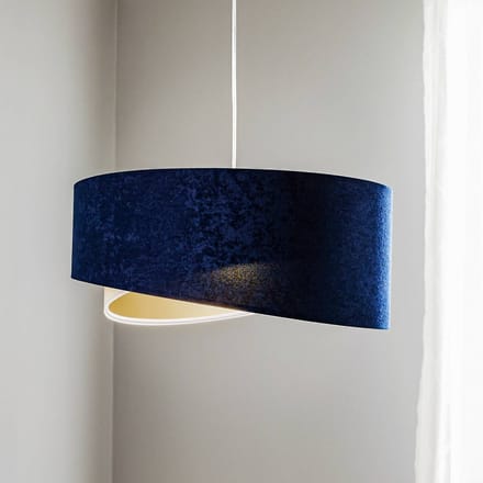 Maco Design Hanglamp Vivien driekleurig blauw/beige/goud