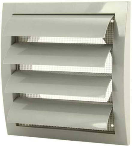 Lamellenrooster overdruk ventilatierooster 190x190 diameter: 125 grijs - ND12ZP