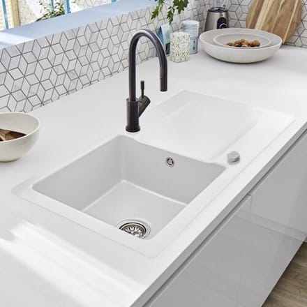 Villeroy & Boch Siluet 60 Flat inset sink basin right, drain set with eccentric actuation 33362FR1