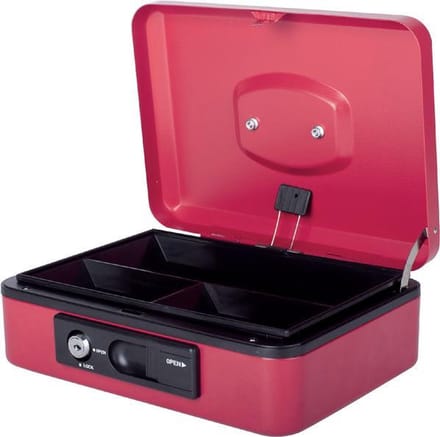 GELDKIST PAVO DELUXE 250X180X90MM ROOD