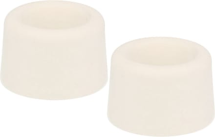 AMIG Deurstopper/deurbuffer - 2x - D40mm - inclusief schroeven - rubber - wit
