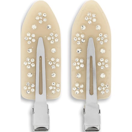 Sui Ava No Crease Flower Crystal Clips White 2 st