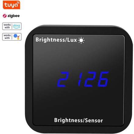 Tuya WIFI Intelligente lichtdetector Temperatuur- en vochtigheidssensor met LED-display Ondersteuning APP ZigBee zwart