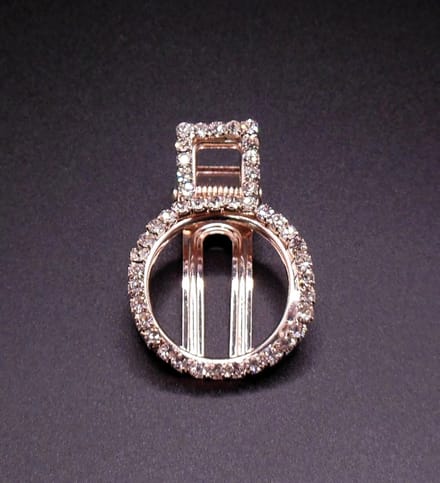 Duckklem rond rosékleurig strass klein