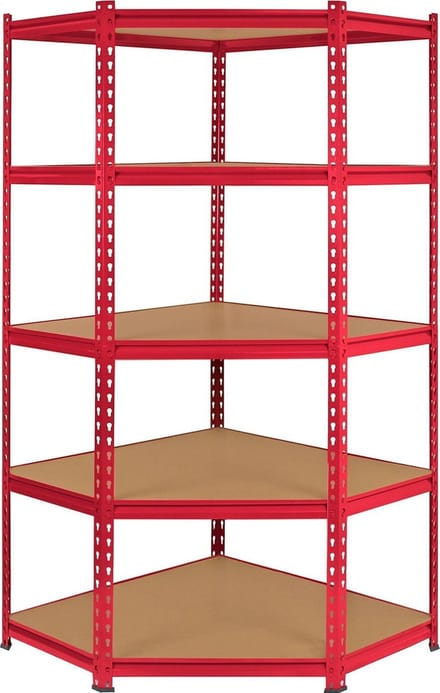 Z-rax hoek stellingkast - rood - 183x90x45cm - 360kg per plank