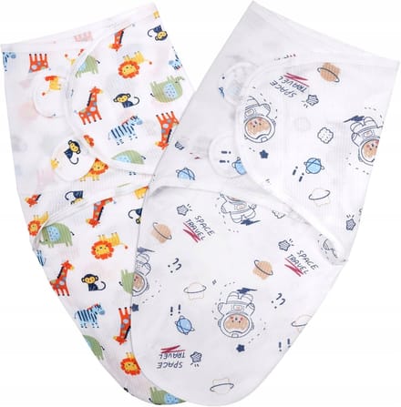Baby Swaddle 2-Pack - 100% Katoen, Verstelbaar, Zacht & Ademend