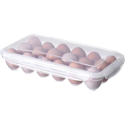 18/10 Vakken Eieropbergdoos Transparante Eierhouder Containers Keuken Koelkast Organizer Eierdispenser Vershouding white