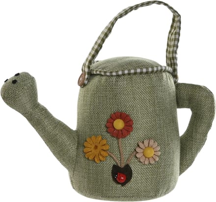 ITEM Deurstopper gieter - 1,5 kilo - groen - polyester - 26 x 13 x 25 cm - tegen klapperende deuren