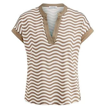 Shirt ronde hals Van Peter Hahn beige