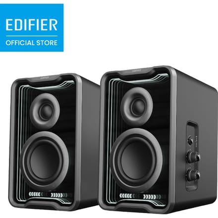 EDIFIER QR30 2.0 Desktopluidsprekers 30W RMS Bluetooth 5.4 RGB Lichteffecten Zijdekoepel Tweeter Multipoint Gaming Luidsprekers WIT