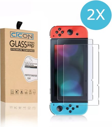 Cicon Screenprotector Geschikt Voor Nintendo Switch - Tempered glass - Set Van 2