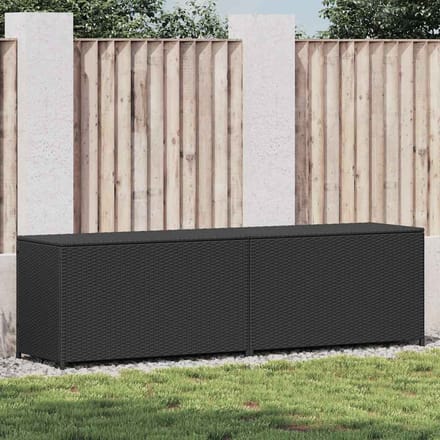 vidaXL - Tuinbox - 200x50x60 - cm - poly - rattan - zwart