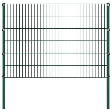 vidaXL - Schuttingpaneel - met - palen - ijzer - 176,5x120 - cm - groen