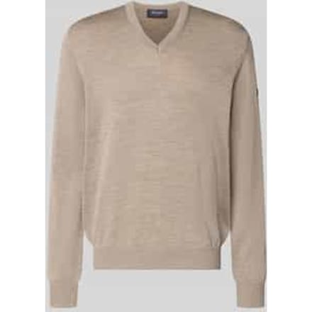 Gebreide pullover van scheerwol met V-hals