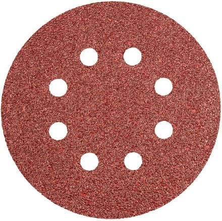 CIRKELSCHUURPAPIER 8 GATEN 125MM VELCRO K100