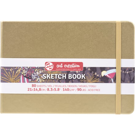 Schetsboek Talens Art Creation 80 witte vellen 140gr 210x150mm witgoud